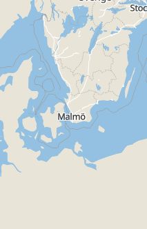 Översiktskarta som visar hela Sverige med en markör som visar ungefär var händelsen inträffat