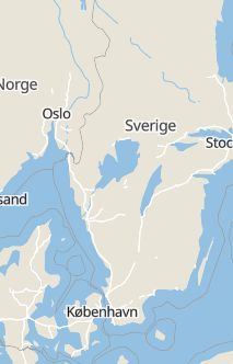 Översiktskarta som visar hela Sverige med en markör som visar ungefär var händelsen inträffat
