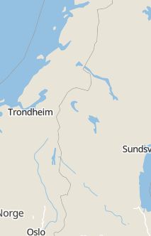 Översiktskarta som visar hela Sverige med en markör som visar ungefär var händelsen inträffat