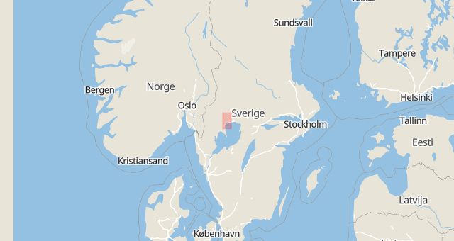 Karta som med röd fyrkant ramar in Värmland, Karlstad, Edsvalla, Torsby, Ambjörby, Kristinehamn, Värmlands län