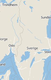 Översiktskarta som visar hela Sverige med en markör som visar ungefär var händelsen inträffat