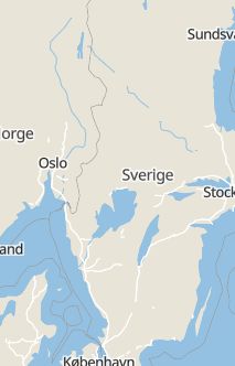 Översiktskarta som visar hela Sverige med en markör som visar ungefär var händelsen inträffat