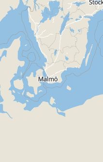 Översiktskarta som visar hela Sverige med en markör som visar ungefär var händelsen inträffat