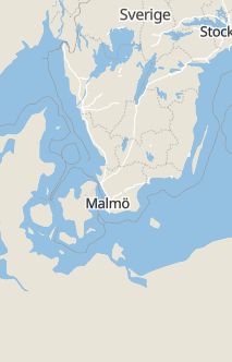 Översiktskarta som visar hela Sverige med en markör som visar ungefär var händelsen inträffat