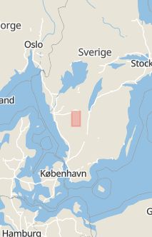 Översiktskarta som visar hela Sverige med en markör som visar ungefär var händelsen inträffat