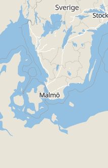 Översiktskarta som visar hela Sverige med en markör som visar ungefär var händelsen inträffat