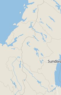 Översiktskarta som visar hela Sverige med en markör som visar ungefär var händelsen inträffat