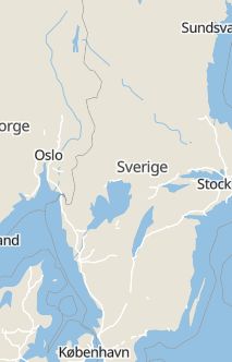 Översiktskarta som visar hela Sverige med en markör som visar ungefär var händelsen inträffat