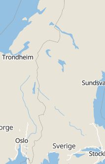 Översiktskarta som visar hela Sverige med en markör som visar ungefär var händelsen inträffat