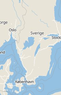 Översiktskarta som visar hela Sverige med en markör som visar ungefär var händelsen inträffat