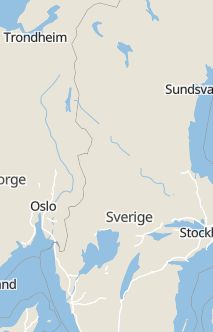 Översiktskarta som visar hela Sverige med en markör som visar ungefär var händelsen inträffat