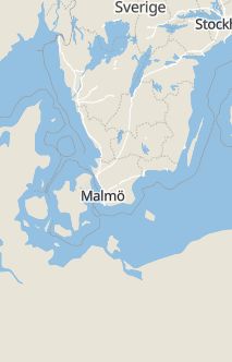 Översiktskarta som visar hela Sverige med en markör som visar ungefär var händelsen inträffat