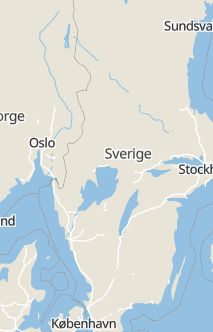 Översiktskarta som visar hela Sverige med en markör som visar ungefär var händelsen inträffat