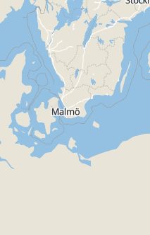 Översiktskarta som visar hela Sverige med en markör som visar ungefär var händelsen inträffat