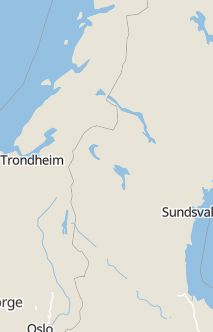 Översiktskarta som visar hela Sverige med en markör som visar ungefär var händelsen inträffat