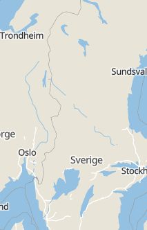 Översiktskarta som visar hela Sverige med en markör som visar ungefär var händelsen inträffat