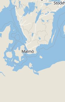 Översiktskarta som visar hela Sverige med en markör som visar ungefär var händelsen inträffat
