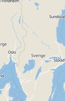 Översiktskarta som visar hela Sverige med en markör som visar ungefär var händelsen inträffat