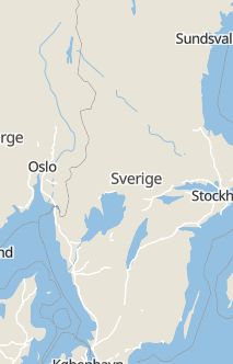 Översiktskarta som visar hela Sverige med en markör som visar ungefär var händelsen inträffat