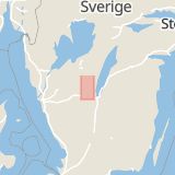 Karta som med röd fyrkant ramar in Sandhem, Mullsjö, Jönköpings län
