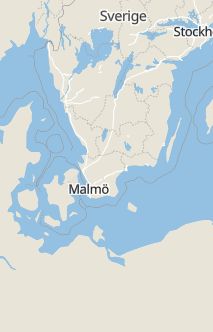 Översiktskarta som visar hela Sverige med en markör som visar ungefär var händelsen inträffat