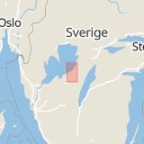Karta som med röd fyrkant ramar in Leksberg, Mariestad, Västra Götalands län