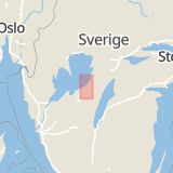Karta som med röd fyrkant ramar in Förrådsgatan, Mariestad, Västra Götalands län