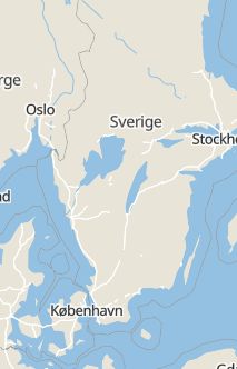 Översiktskarta som visar hela Sverige med en markör som visar ungefär var händelsen inträffat