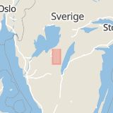 Karta som med röd fyrkant ramar in Bruksgatan, Karlsro, Skövde, Västra Götalands län
