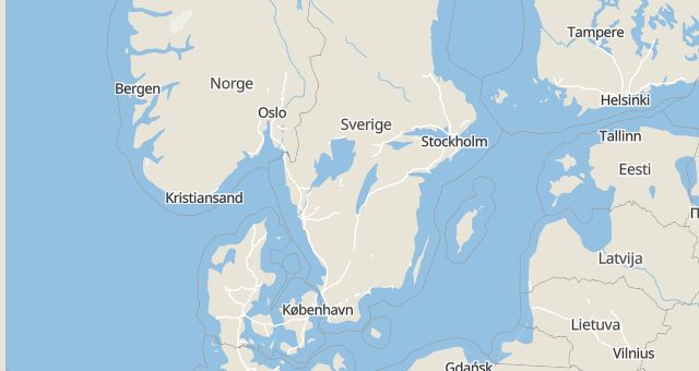 Karta som med röd fyrkant ramar in Rådhusgatan, Skövde, Gustav Adolfs Gata, Västra Götalands län