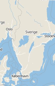 Översiktskarta som visar hela Sverige med en markör som visar ungefär var händelsen inträffat