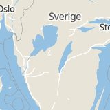 Karta som med röd fyrkant ramar in Östra Leden, Hasslum, Skövde, Västra Götalands län