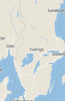 Översiktskarta som visar hela Sverige med en markör som visar ungefär var händelsen inträffat