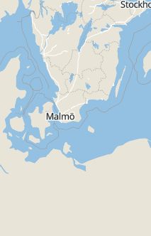 Översiktskarta som visar hela Sverige med en markör som visar ungefär var händelsen inträffat