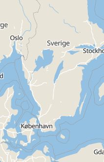 Översiktskarta som visar hela Sverige med en markör som visar ungefär var händelsen inträffat