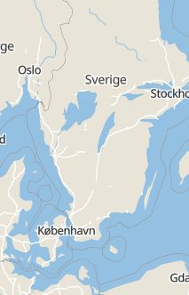 Översiktskarta som visar hela Sverige med en markör som visar ungefär var händelsen inträffat