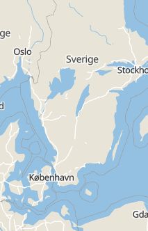 Översiktskarta som visar hela Sverige med en markör som visar ungefär var händelsen inträffat