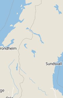 Översiktskarta som visar hela Sverige med en markör som visar ungefär var händelsen inträffat