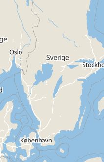 Översiktskarta som visar hela Sverige med en markör som visar ungefär var händelsen inträffat
