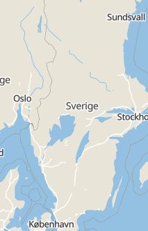 Översiktskarta som visar hela Sverige med en markör som visar ungefär var händelsen inträffat