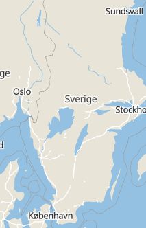 Översiktskarta som visar hela Sverige med en markör som visar ungefär var händelsen inträffat