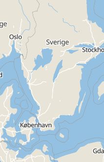 Översiktskarta som visar hela Sverige med en markör som visar ungefär var händelsen inträffat