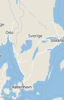 Översiktskarta som visar hela Sverige med en markör som visar ungefär var händelsen inträffat