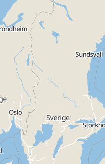 Översiktskarta som visar hela Sverige med en markör som visar ungefär var händelsen inträffat