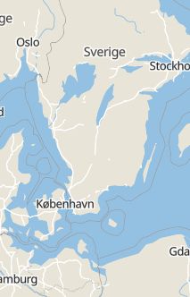 Översiktskarta som visar hela Sverige med en markör som visar ungefär var händelsen inträffat