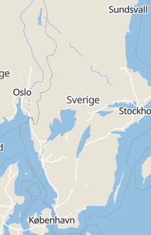 Översiktskarta som visar hela Sverige med en markör som visar ungefär var händelsen inträffat