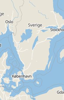 Översiktskarta som visar hela Sverige med en markör som visar ungefär var händelsen inträffat