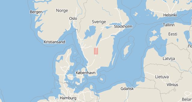 Karta som med röd fyrkant ramar in Skillingaryd, Vaggeryd, Jönköpings län