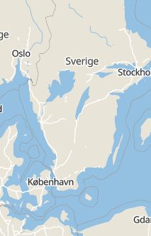 Översiktskarta som visar hela Sverige med en markör som visar ungefär var händelsen inträffat