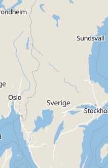 Översiktskarta som visar hela Sverige med en markör som visar ungefär var händelsen inträffat
